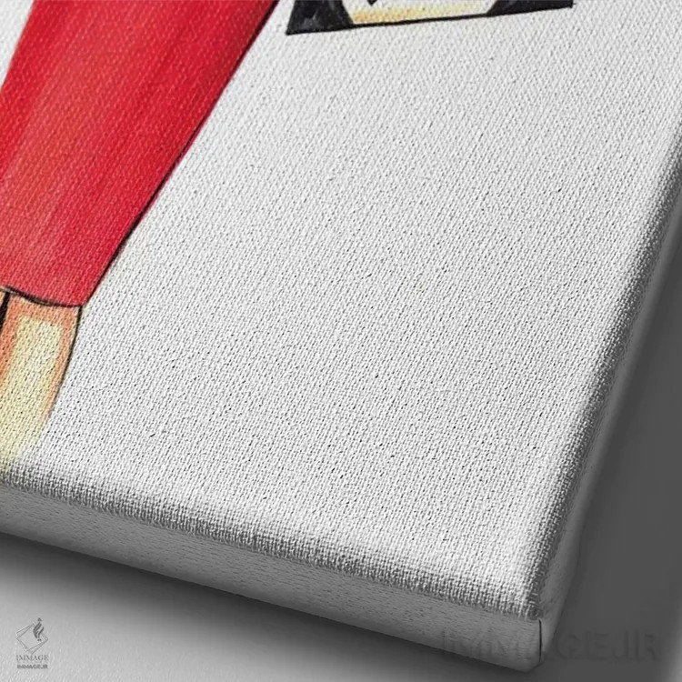 تابلو دکوراتیو دختر مدیر اثر رونگرونگ دوو - نمای نزدیک بافت بوم