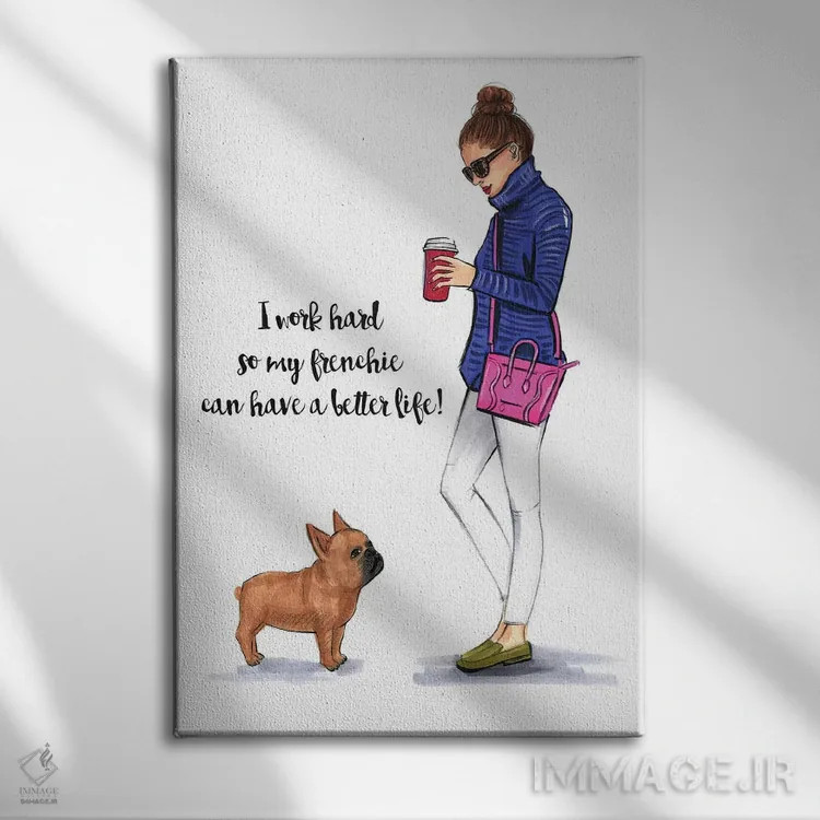 تابلو دکوراتیو عشق فرانسوی اثر رونگرونگ دوو - نمای روبهرو روی دیوار