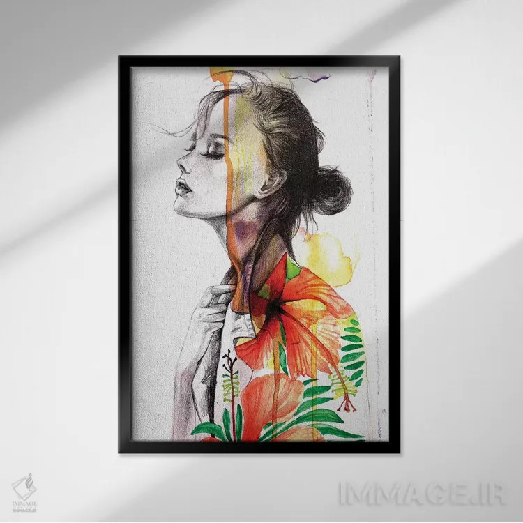 تابلو دکوراتیو در لحظه اثر رونگرونگ دوو - نمای قابدار مشکی