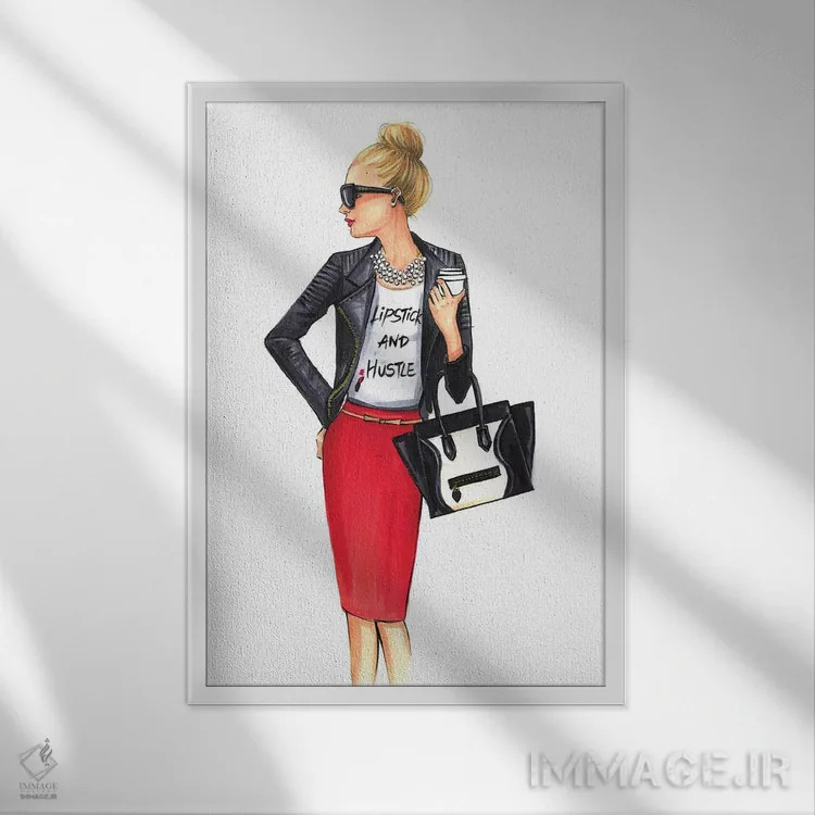 تابلو دکوراتیو دختر مدیر اثر رونگرونگ دوو - نمای قابدار سفید