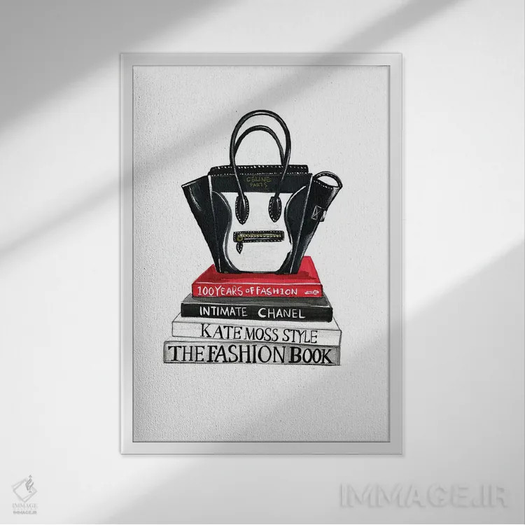 تابلو دکوراتیو کیف سلین اثر رونگرونگ دوو - نمای قابدار سفید