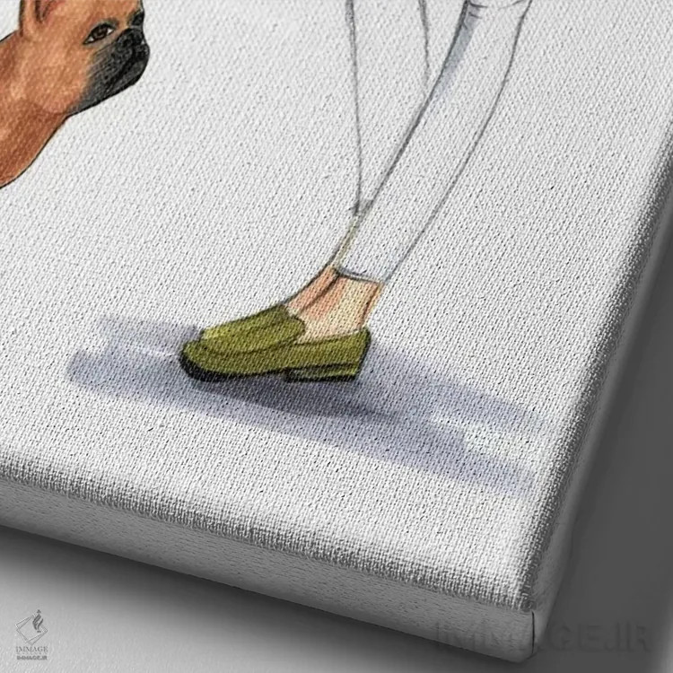 تابلو دکوراتیو عشق فرانسوی اثر رونگرونگ دوو - نمای نزدیک بافت بوم