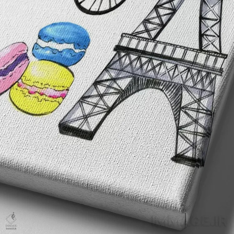 تابلو دکوراتیو پاریس اثر رونگرونگ دوو - نمای نزدیک بافت بوم