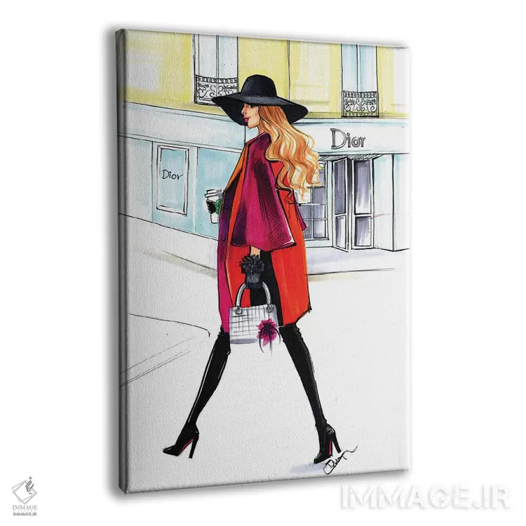 تابلو دکوراتیو بانوی دیور اثر رونگرونگ دوو - نمای پرسپکتیو محصول