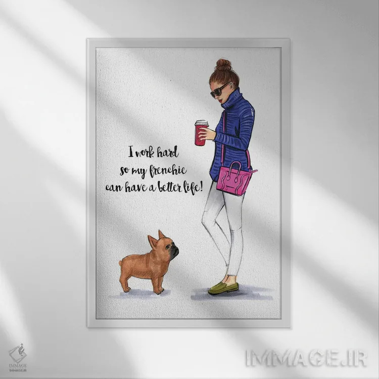 تابلو دکوراتیو عشق فرانسوی اثر رونگرونگ دوو - نمای قابدار سفید