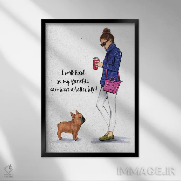 تابلو دکوراتیو عشق فرانسوی اثر رونگرونگ دوو - نمای قابدار مشکی