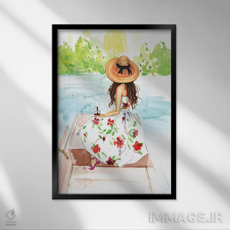 تابلو دکوراتیو قایق سواری در ونیز اثر رونگرونگ دوو - نمای قابدار مشکی