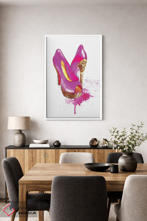 تابلو دکوراتیو کفش پاشنه بلند اکلیلی اثر رونگرونگ دوو - D1W