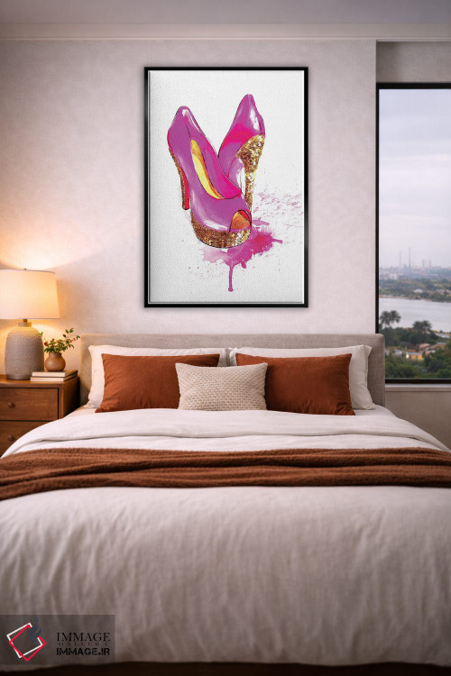 تابلو دکوراتیو کفش پاشنه بلند اکلیلی اثر رونگرونگ دوو - D3B