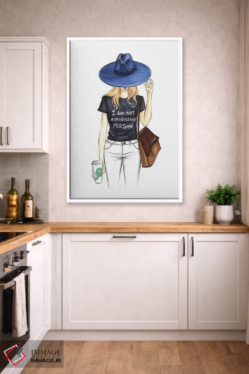 تابلو دکوراتیو من آدم صبح نیستم اثر رونگرونگ دوو - D3W
