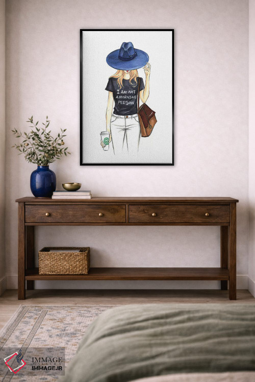 تابلو دکوراتیو من آدم صبح نیستم اثر رونگرونگ دوو - D4B