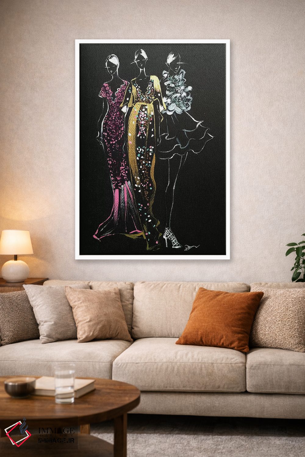 تابلو دکوراتیو طراحی الهام گرفته از مد اثر رونگرونگ دوو - D1W