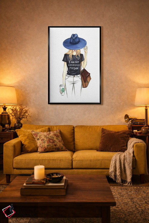 تابلو دکوراتیو من آدم صبح نیستم اثر رونگرونگ دوو - D5B