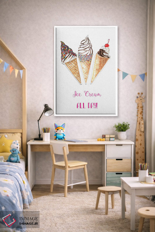 تابلو دکوراتیو تمام روز بستنی اثر رونگرونگ دوو - D1W