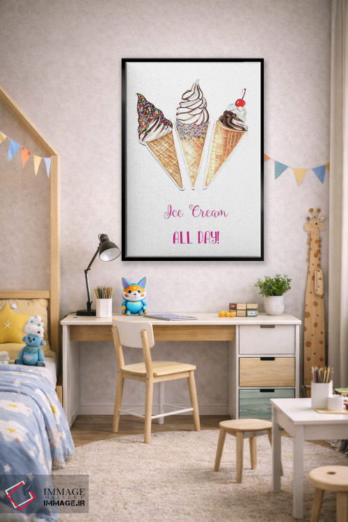 تابلو دکوراتیو تمام روز بستنی اثر رونگرونگ دوو - D2B