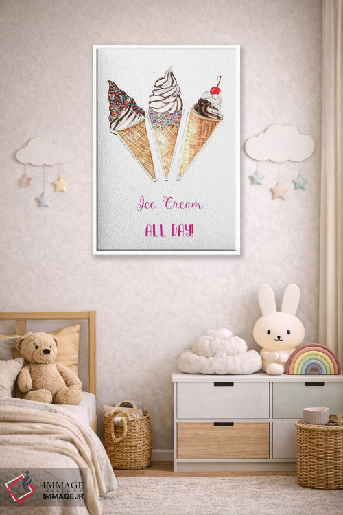 تابلو دکوراتیو تمام روز بستنی اثر رونگرونگ دوو - D3W