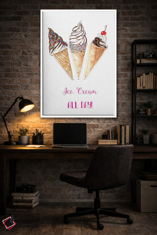 تابلو دکوراتیو تمام روز بستنی اثر رونگرونگ دوو - D4W