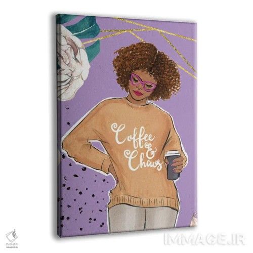 تابلو دکوراتیو قهوه و شلوغی اثر رونگرونگ دوو - نمای پرسپکتیو محصول