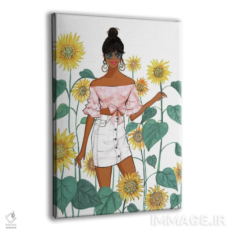 تابلو دکوراتیو دختر آفتابگردان ۲ اثر رونگرونگ دوو - نمای پرسپکتیو محصول