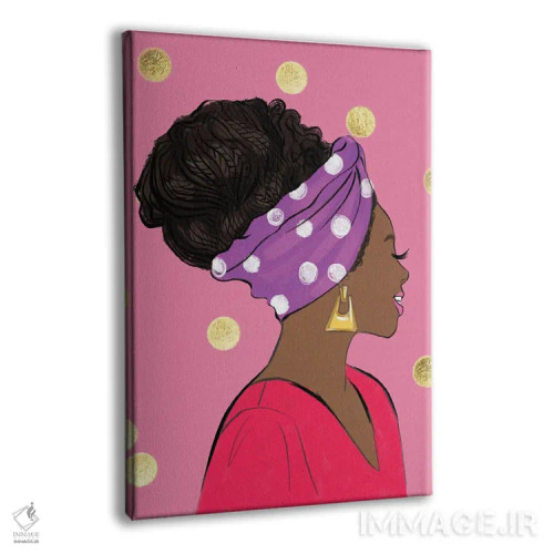 تابلو دکوراتیو دختر خال خالی اثر رونگرونگ دوو - نمای پرسپکتیو محصول