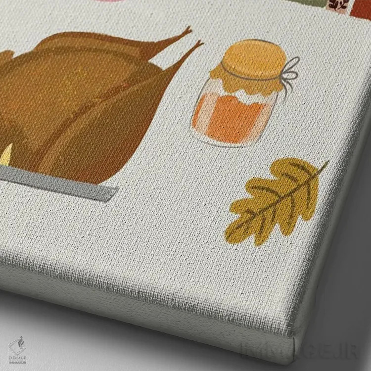 تابلو دکوراتیو پاییز اثر رونگرونگ دوو - نمای نزدیک بافت بوم