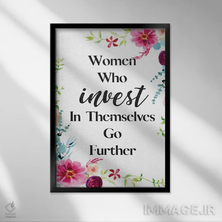 تابلو دکوراتیو زنانی که سرمایه گذاری می کنند اثر رونگرونگ دوو - نمای قابدار مشکی