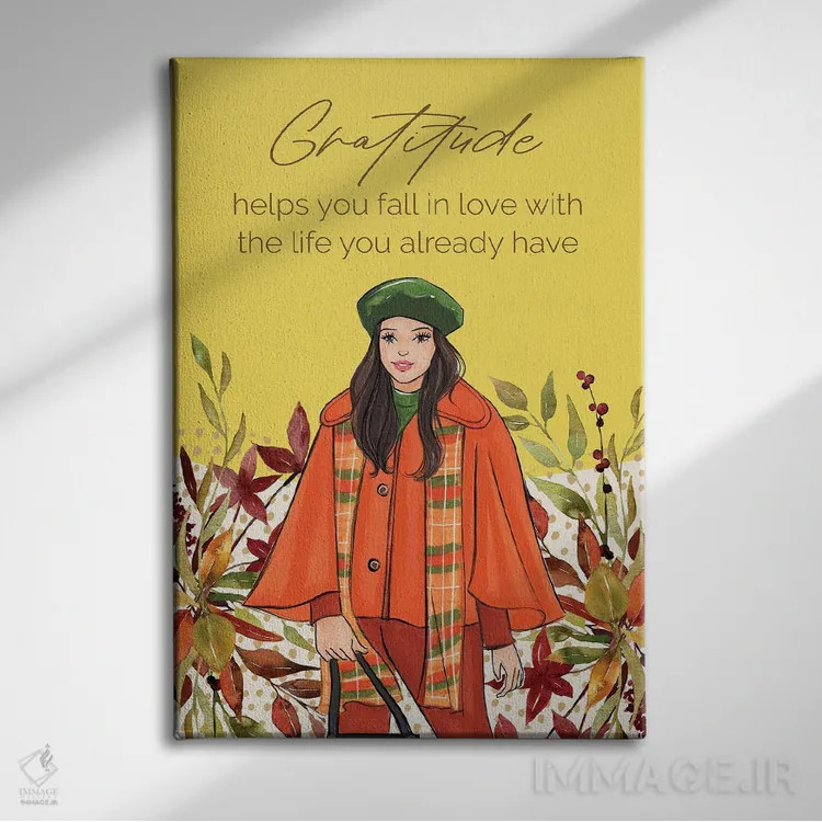 تابلو دکوراتیو شکرگزاری اثر رونگرونگ دوو - نمای روبهرو روی دیوار