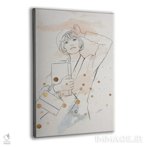 تابلو مینیمال دختر فرانسوی اثر رونگرونگ دوو - نمای پرسپکتیو محصول