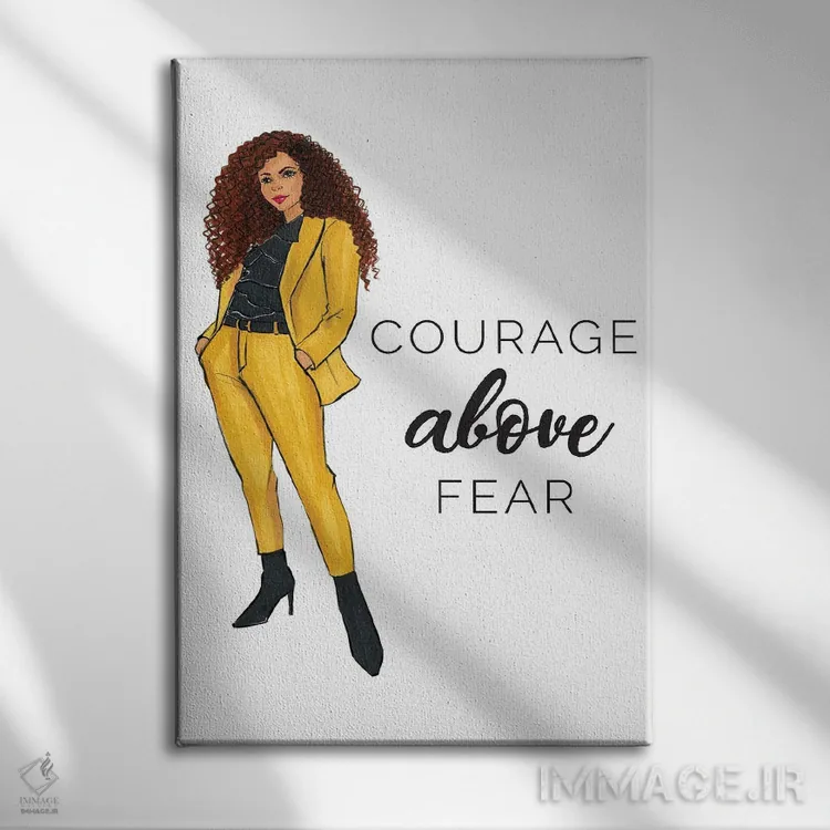 تابلو دکوراتیو شجاعت بالاتر از ترس اثر رونگرونگ دوو - نمای روبهرو روی دیوار