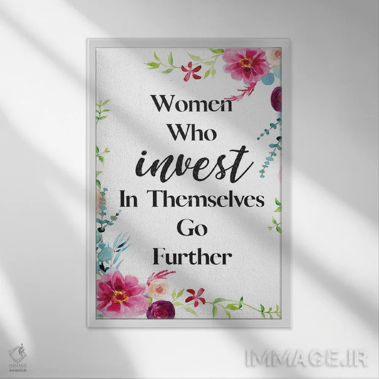 تابلو دکوراتیو زنانی که سرمایه گذاری می کنند اثر رونگرونگ دوو - نمای قابدار سفید