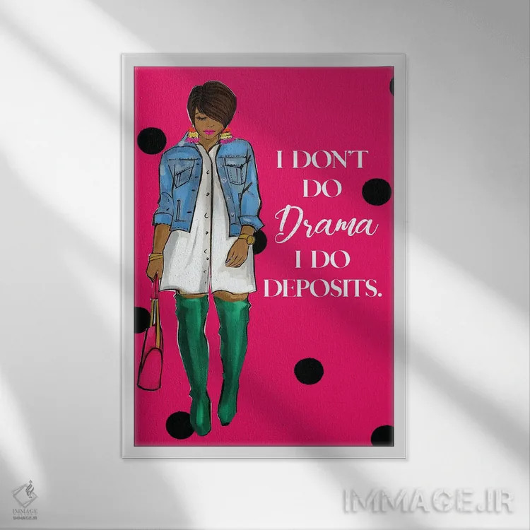 تابلو دکوراتیو اهل نمایش و حاشیه نیستم اثر رونگرونگ دوو - نمای قابدار سفید