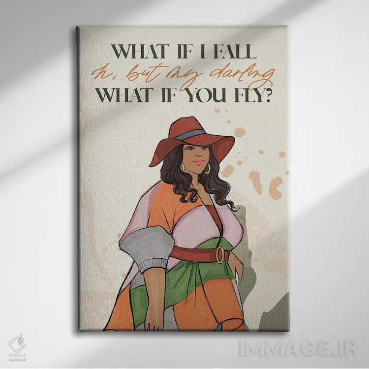 تابلو دکوراتیو اگر بیفتم چه؟ ۲ اثر رونگرونگ دوو - نمای روبهرو روی دیوار