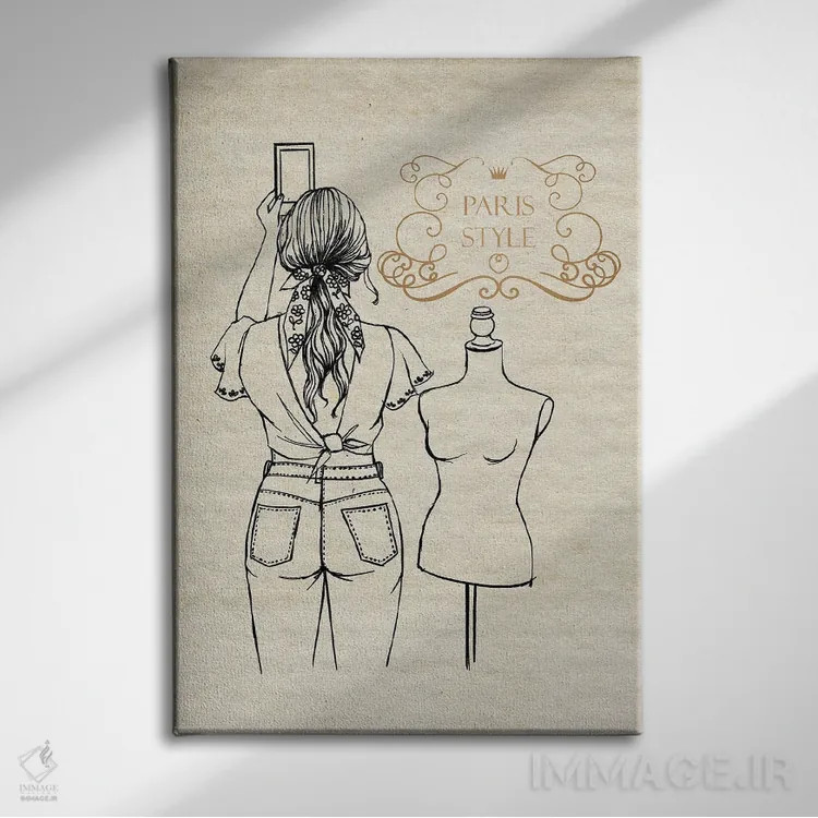 تابلو دکوراتیو استایل پاریسی اثر رونگرونگ دوو - نمای روبهرو روی دیوار