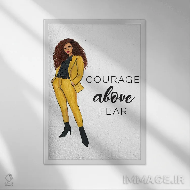 تابلو دکوراتیو شجاعت بالاتر از ترس اثر رونگرونگ دوو - نمای قابدار سفید
