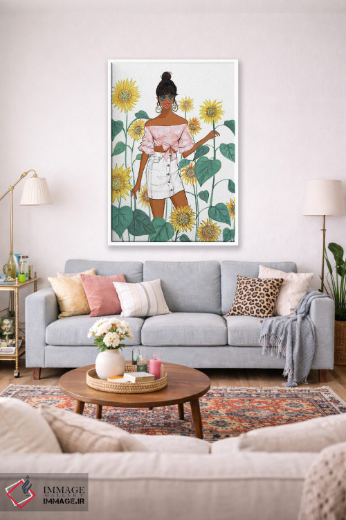 تابلو دکوراتیو دختر آفتابگردان ۲ اثر رونگرونگ دوو - D1W