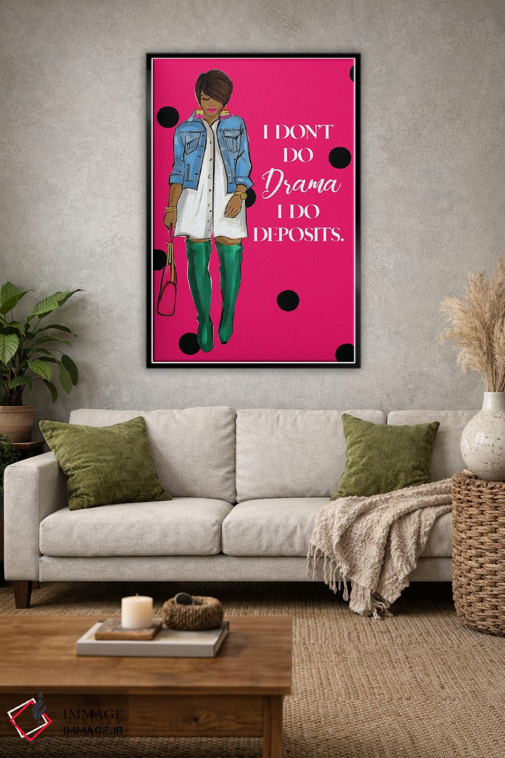 تابلو دکوراتیو اهل نمایش و حاشیه نیستم اثر رونگرونگ دوو - D1B