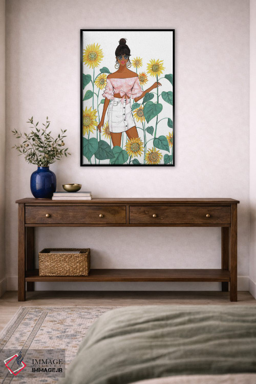 تابلو دکوراتیو دختر آفتابگردان ۲ اثر رونگرونگ دوو - D5B