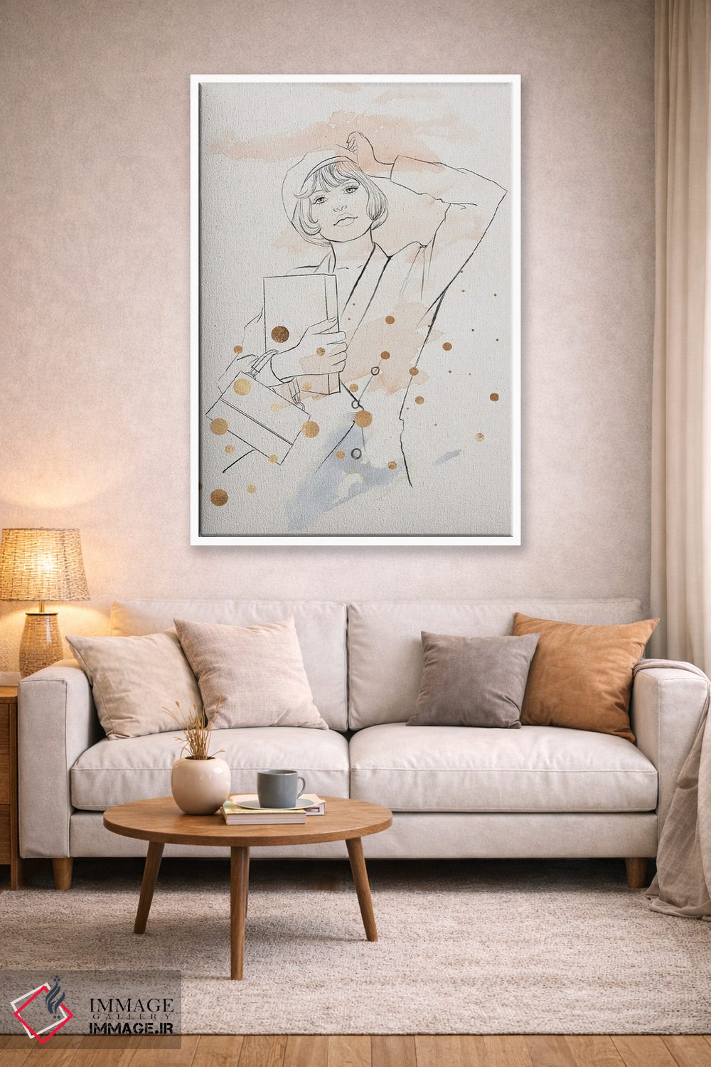 تابلو مینیمال دختر فرانسوی اثر رونگرونگ دوو - D1W