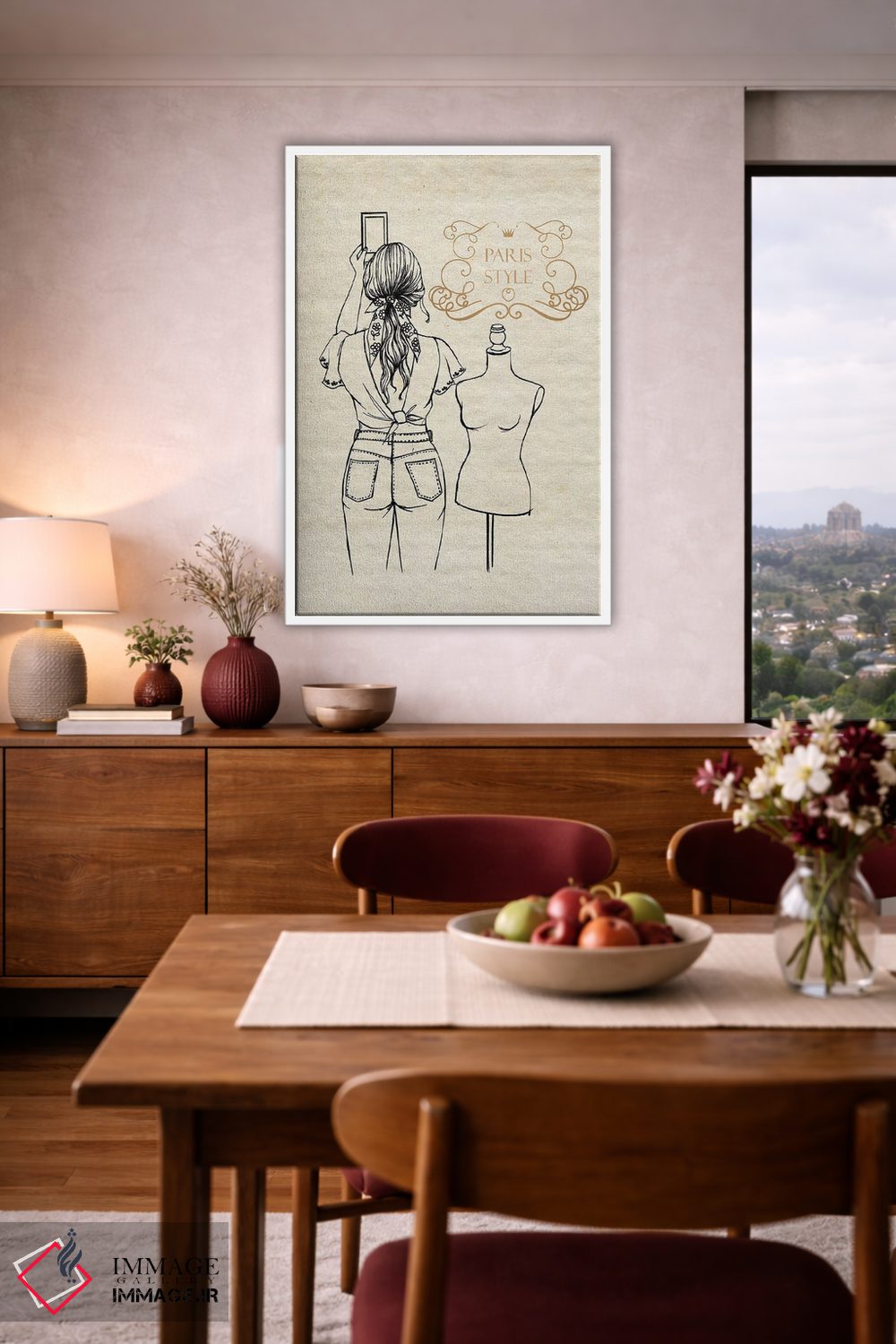 تابلو دکوراتیو استایل پاریسی اثر رونگرونگ دوو - D3W