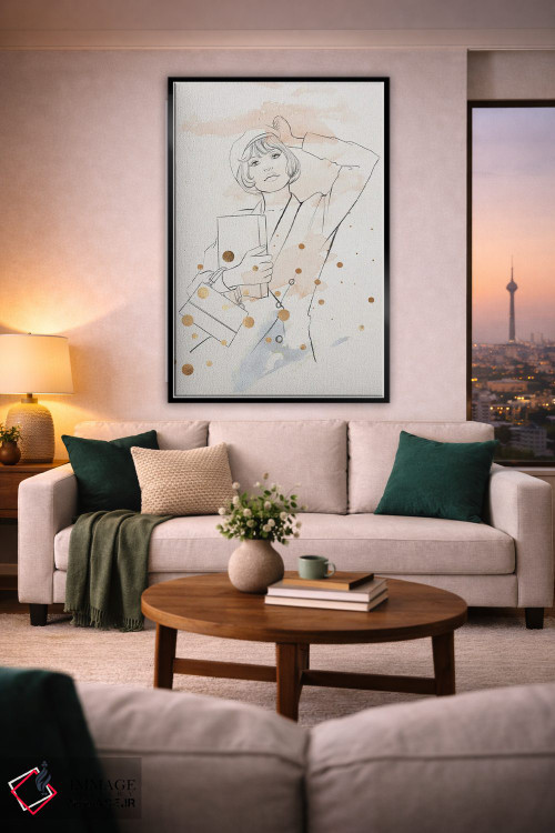 تابلو مینیمال دختر فرانسوی اثر رونگرونگ دوو - D3B