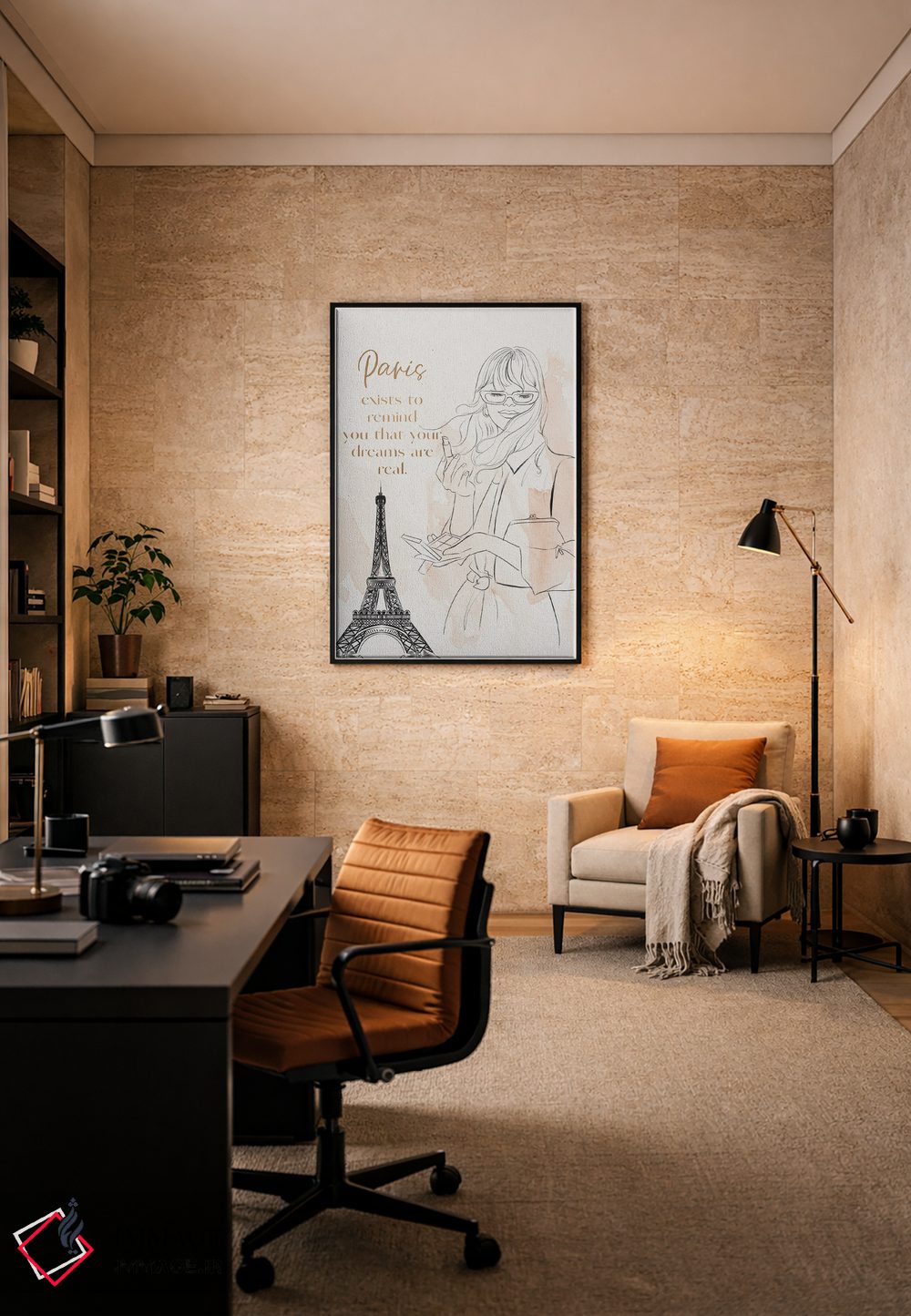 تابلو مینیمال پاریس وجود دارد اثر رونگرونگ دوو - D6B