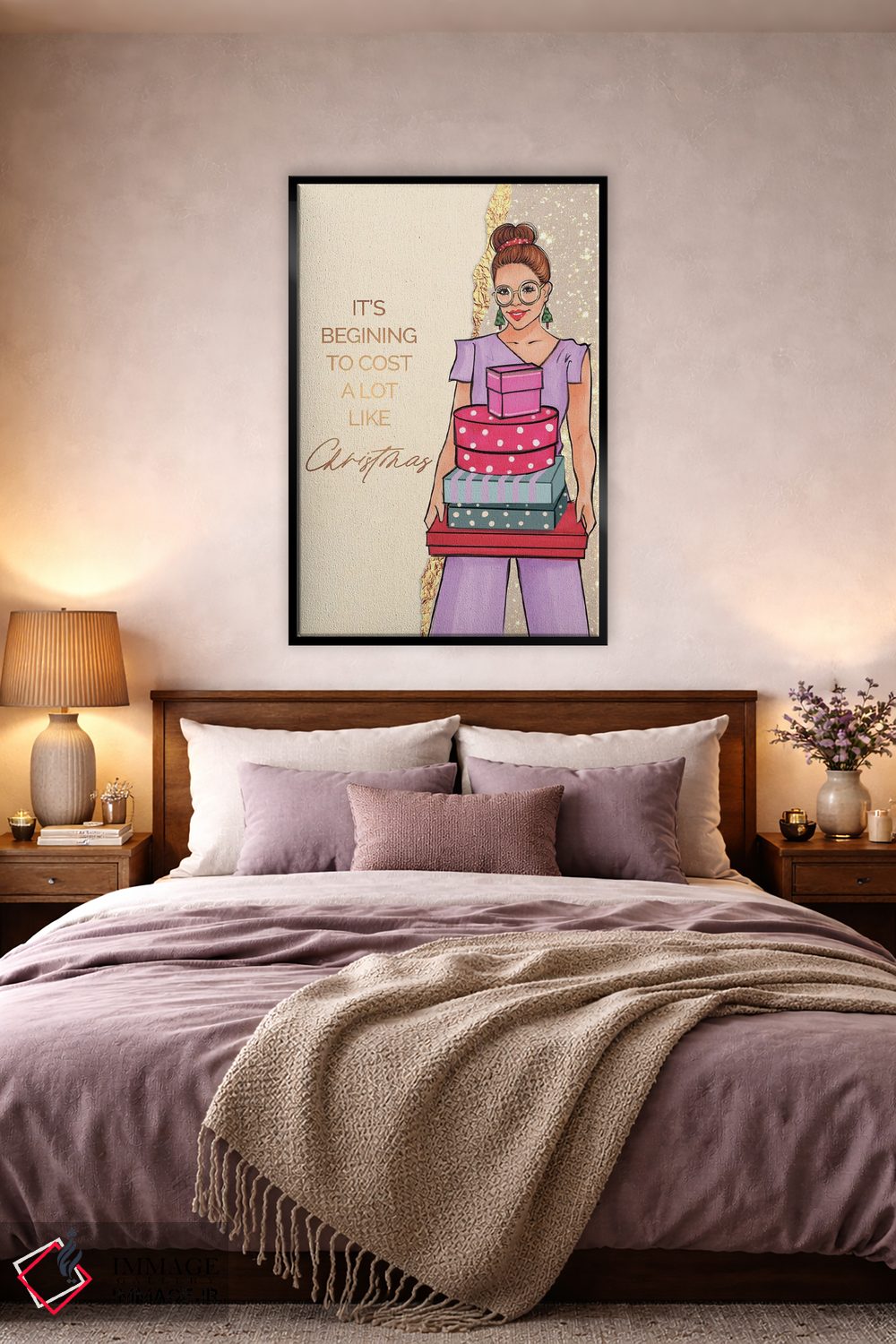 تابلو دکوراتیو هزینه ها شبیه کریسمس زیاد شده اند اثر رونگرونگ دوو - D4B