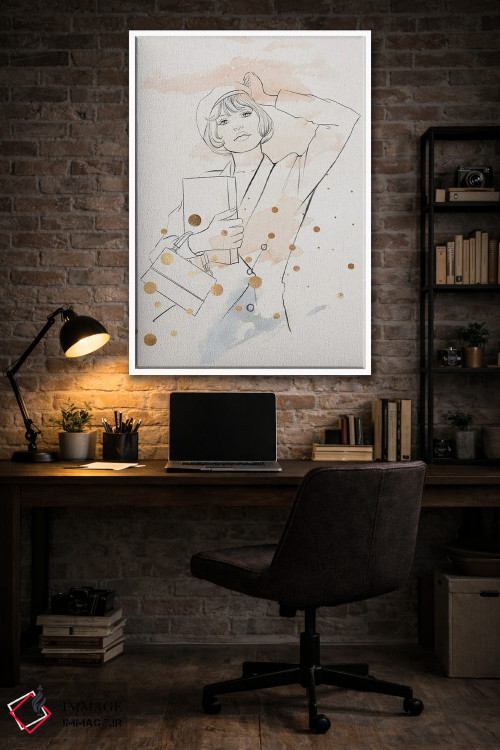تابلو مینیمال دختر فرانسوی اثر رونگرونگ دوو - D4W