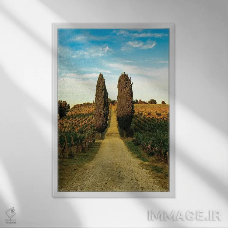 تابلو دکوراتیو Panzano In Chianti, Florence Province, Tuscany Region, Ita… اثر ریچارد دووال - نمای قابدار سفید