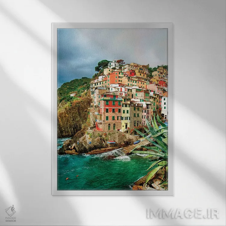 تابلو دکوراتیو La Spezia Province, Liguria Region, Italy,شهر ساحلی ریوماج… اثر ریچارد دووال - نمای قابدار سفید
