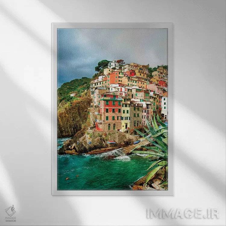 تابلو دکوراتیو La Spezia Province, Liguria Region, Italy,شهر ساحلی ریوماج… اثر ریچارد دووال - نمای قابدار سفید