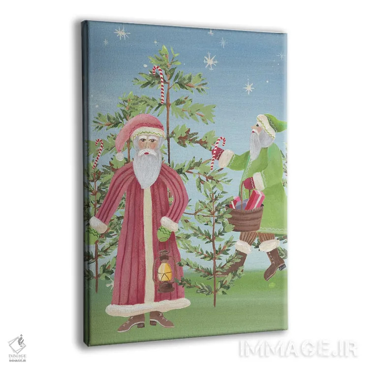 تابلو دکوراتیو پدر کریسمس فولکلور شماره ۱ اثر رجینا مور - نمای پرسپکتیو محصول