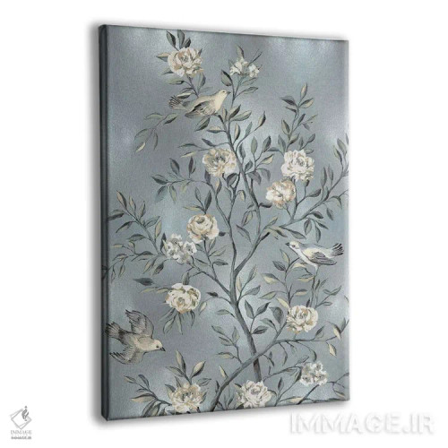 تابلو دکوراتیو چینی کاری نقره ای شماره ۳ اثر رنه کمپبل - نمای پرسپکتیو محصول