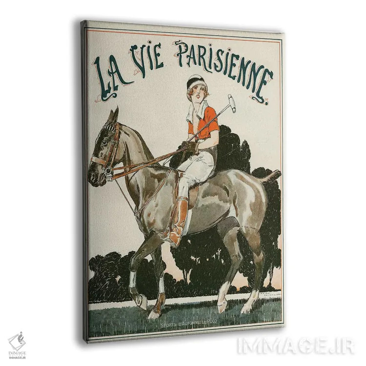 تابلو دکوراتیو روی جلد مجله La Vie Parisienne سال ۱۹۱۹ اثر رنه وینسنت - نمای پرسپکتیو محصول