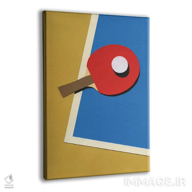 تابلو دکوراتیو تیم تنیس روی میز قرمز اثر روزی فایست - نمای پرسپکتیو محصول